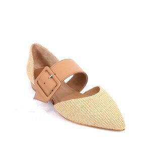 Shana 175 Beige Raffia Leather Pumps Loafers Shoes